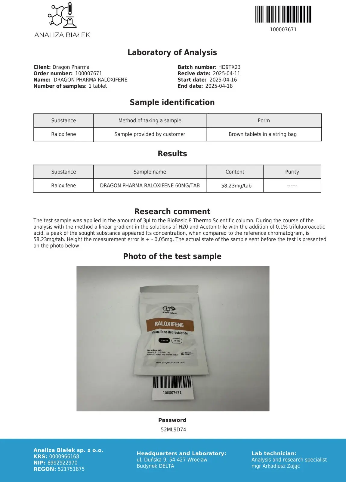 RALOXIFENE (60mg)